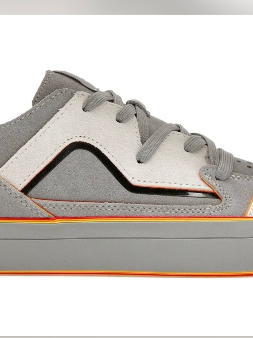 Reebok MSCHF Gobstopper Gray Suede Athletic Shoes with Orange Trim